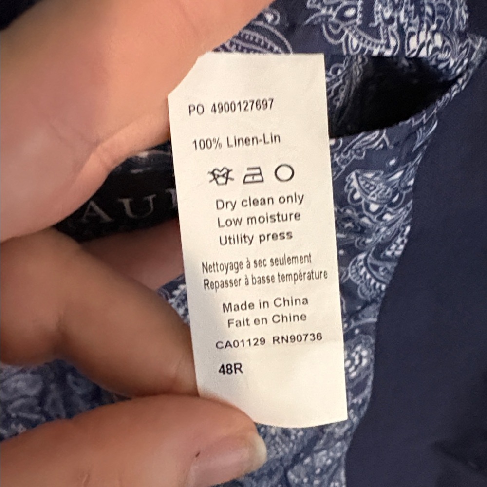 Lauren Ralph Lauren Dark Blue Blazer with Patterned Lining - Picture 6 of 6
